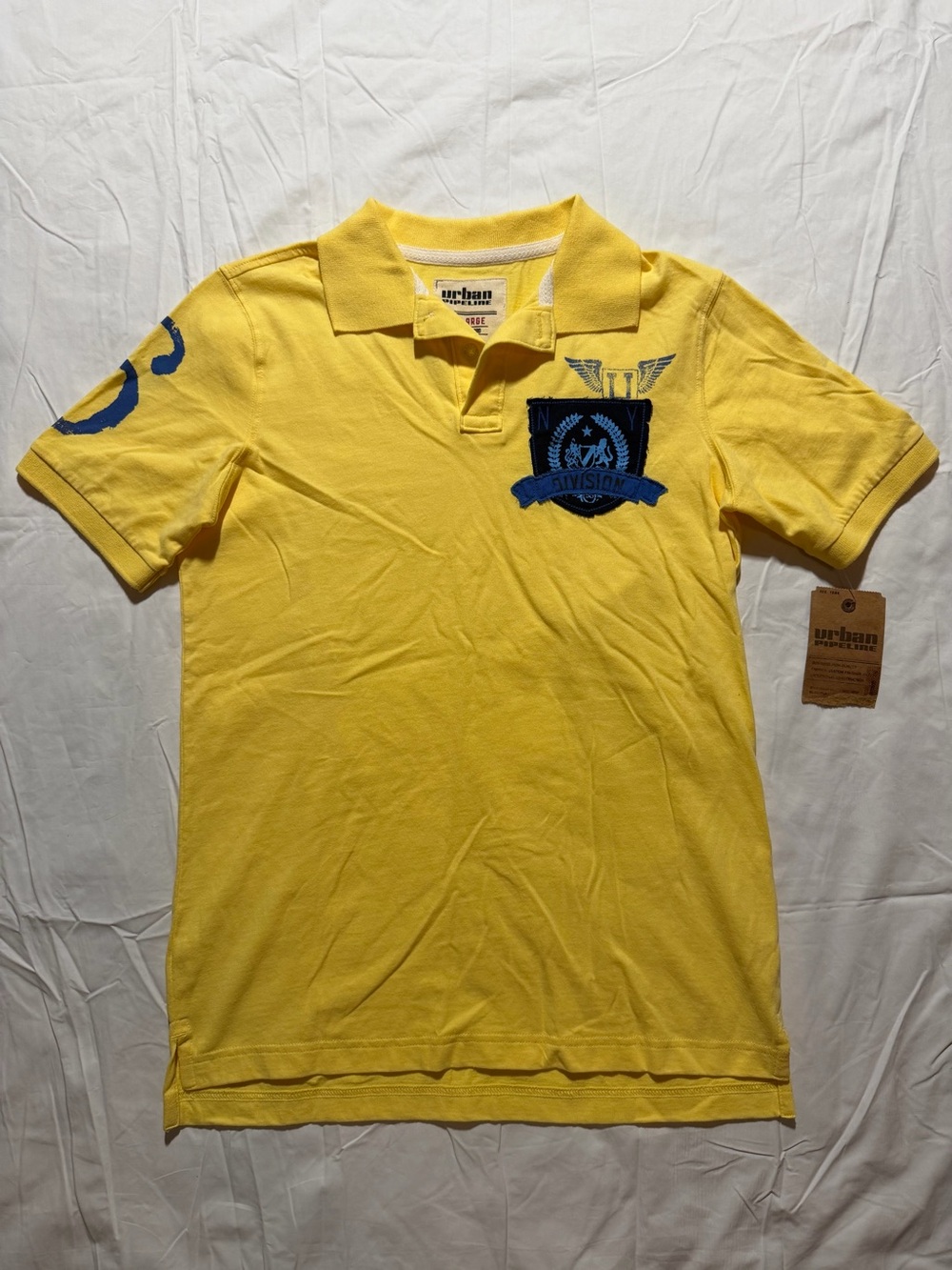 Urban Pipeline boys Polo y2k Shirt Graphic/Patch Yellow XL